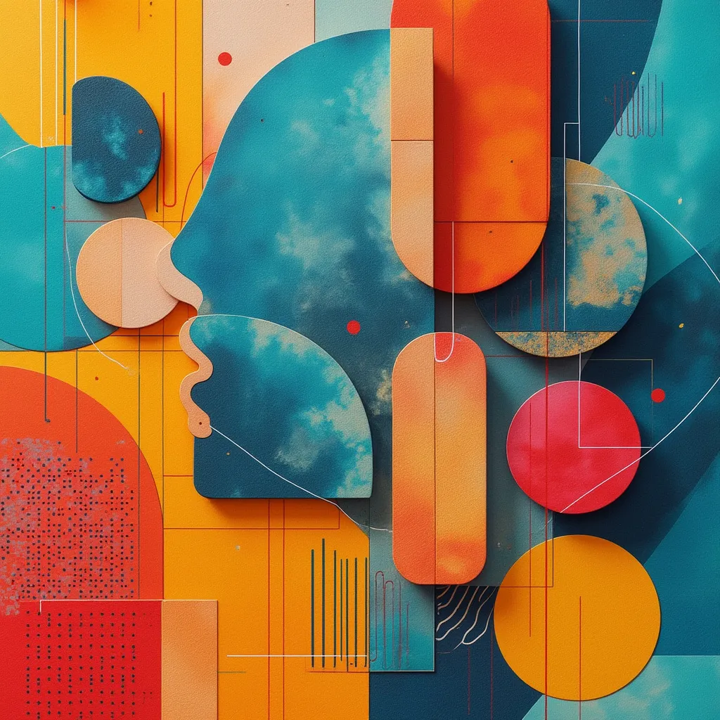 Concepto abstracto de misión y valores futuristas